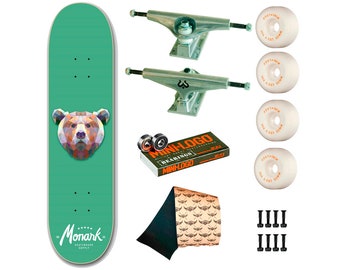 Illustration complète de l'ours en skateboard