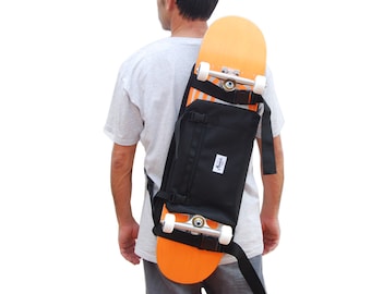 Mochila para llevar el longboard Eléctrico, el surfskate o skate old school- negro