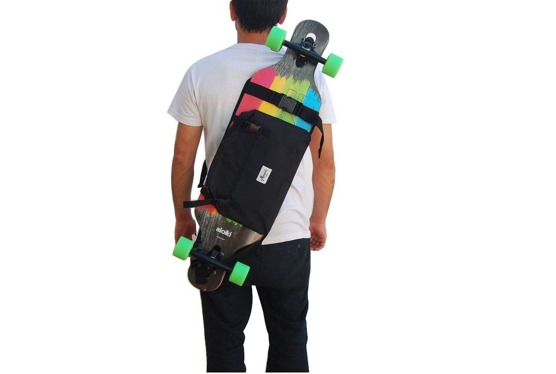 Longboard Backpack Black Etsy
