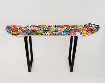 High stool, bench, stickers skate brands Original gift for skater