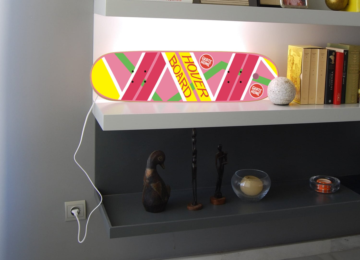 Back To The Future Hoverboard Led Light Skateboard Lamp Etsy