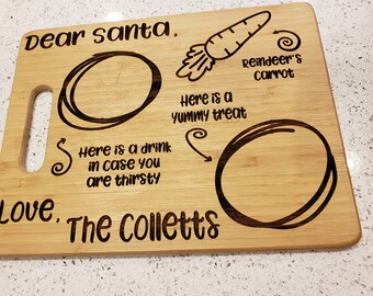 Santa Cutting Board- treats for Santa board