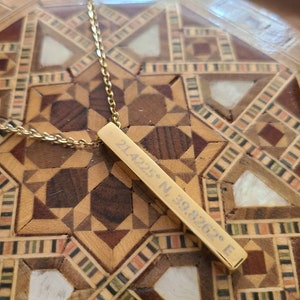 Unisex Kaba Coordinates necklace