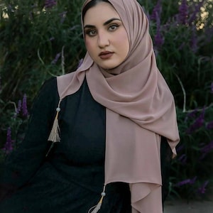 Georgette chiffon tassel Hijab (7 color options)