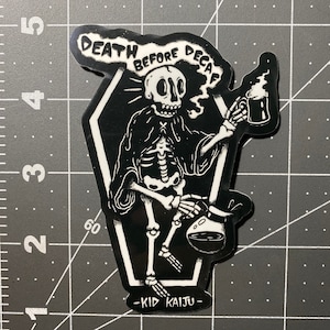 Death Before Decaf Sticker
