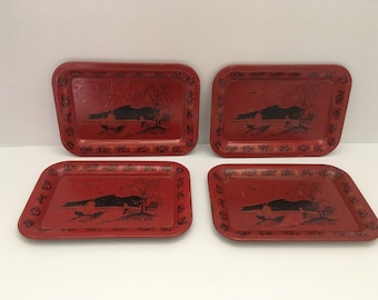 Vintage Trays with Asian motif