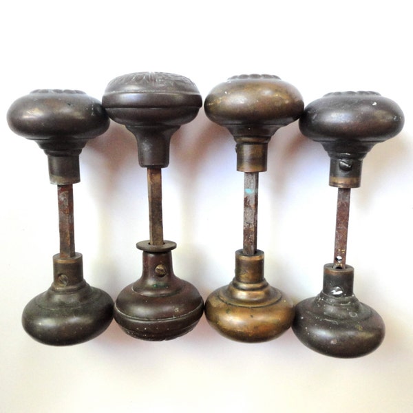 Antique Brass Doorknobs, Four Pairs