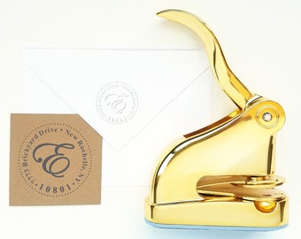 address embosser return custom embossing stamp cs paper