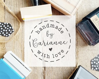 Handmade by Stamp, Made by Stamper for Cards, Custom Made by Rubber Stamp, Hand Made by Tag Stamp, Made With Love Stamp, CS-10382h