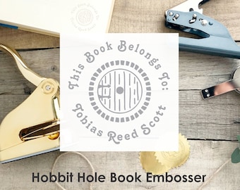 LOTR Book Embosser- The Hobbit Personalized Book Embossing Seal- Lord of The Rings Bookplate Library of- Book Lover Gift- CS-10446