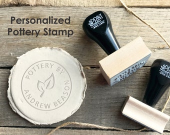 Personalized Pottery Stamp, Custom Stamp for Clay, Potter's Signature or Pottery Mark, Pottery By, Gift for Pottery, CS 10367