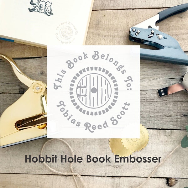 LOTR Book Embosser- The Hobbit Personalized Book Embossing Seal- Lord of The Rings Bookplate Library of- Book Lover Gift- CS-10446