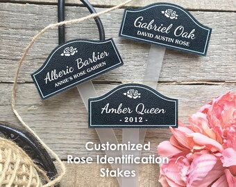 Rose Identification Stakes, Custom Rose Bush Markers, Rose Name Plaque, Identification Stakes, Rose Garden, Horticultural Society GS-10392