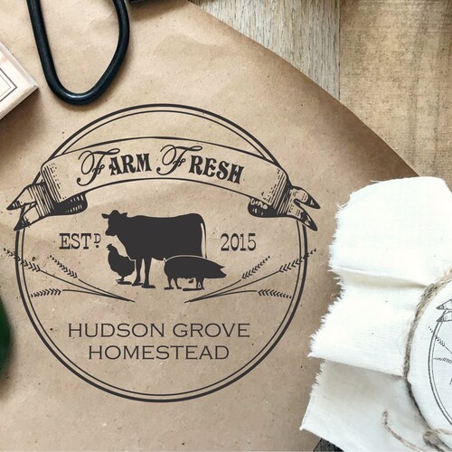 Farm Stamp Custom Farm Logo Rubber Stamp Homestead Logo Etsy