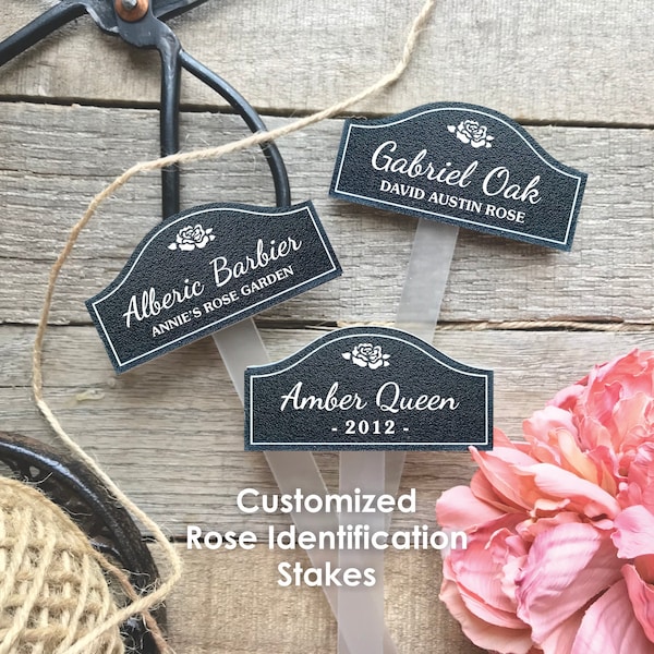 Rose Identification Stakes, Custom Rose Bush Markers, Rose Name Plaque, Identification Stakes, Rose Garden, Horticultural Society GS-10392