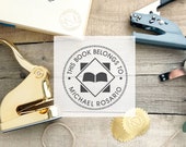Book Embosser- This Book Belongs To Embossing Stamp- Custom Book Seal Press- Personalized Embosser- Book Belongs To Stamp- CS-10338