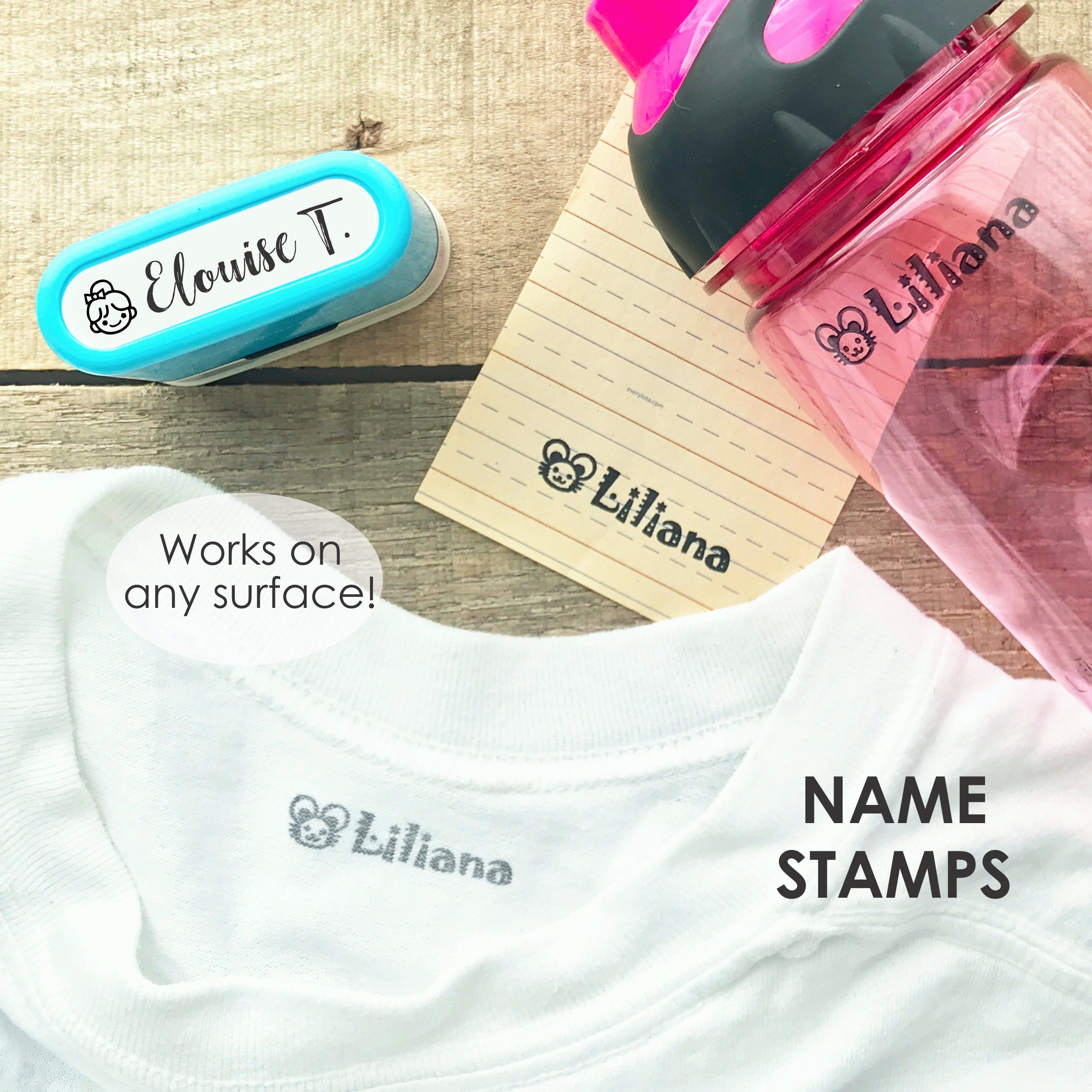 Stamp for Garment Tags With Fiber Content and Care 