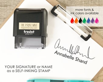 Signature Stamp, Name Self-Inking, Custom Name Stamp, Doctor Stamp Refillable, Personalized Stamper, Nurse Name Self-inking CS-10332