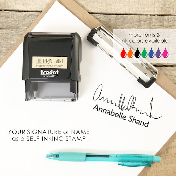 Signature Stamp, Name Self-Inking, Custom Name Stamp, Doctor Stamp Refillable, Personalized Stamper, Nurse Name Self-inking CS-10332