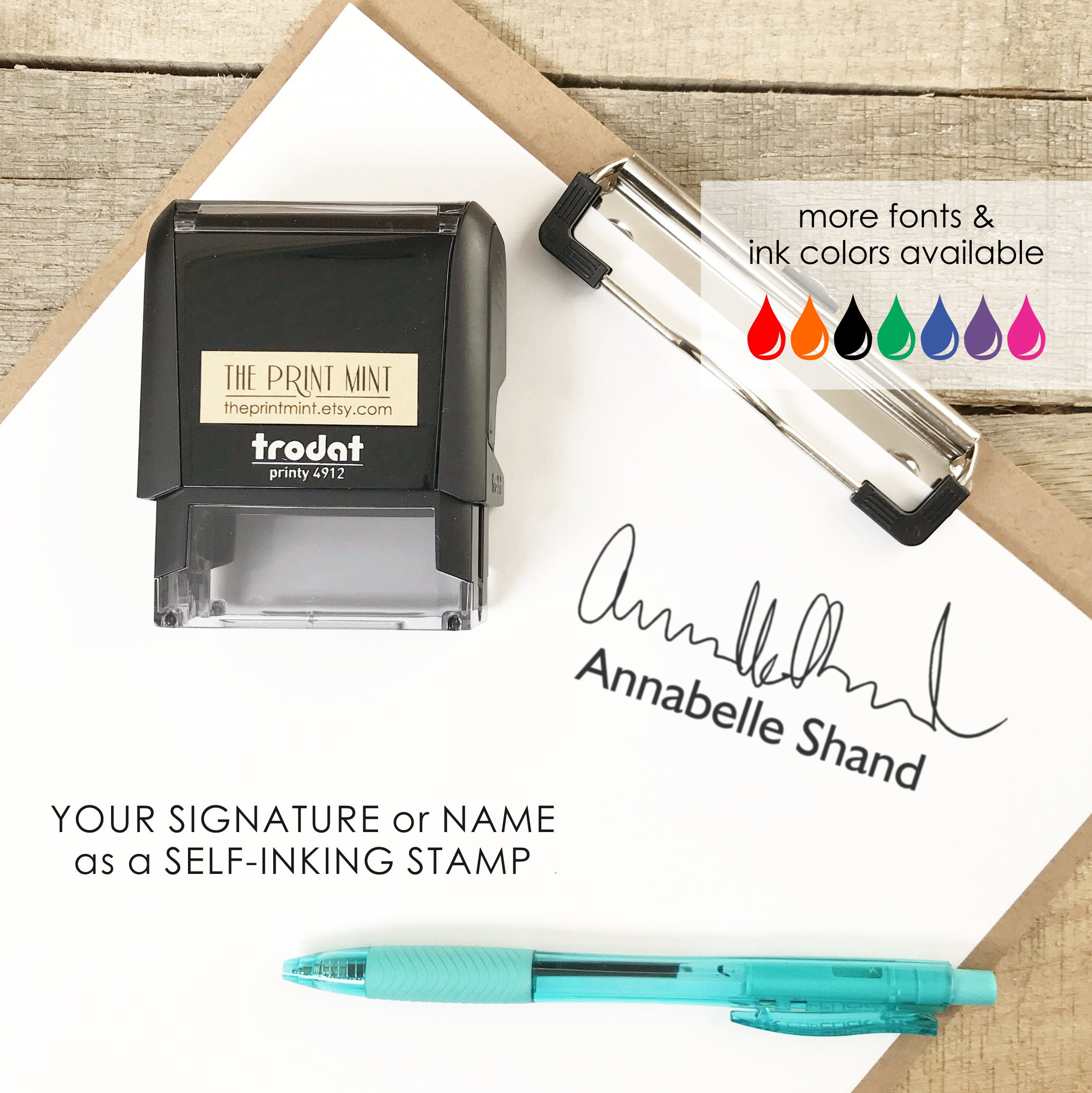 Custom Initial Signature Stamp Self-Inking