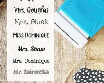 Teacher Name Stamp, Self-Inking Teacher Stamp, Custom Teacher Stamps, Self-Inking Signature Rubber Stamp, Teacher Stamp CS-10341