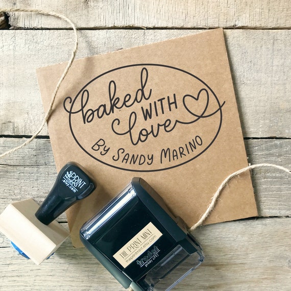 Baked With Love Stamp in Self-inking or Wood, Baker's Labels Stamp, Baking  Sticker Stamp, Personalized Rubber Stamp, Baked by Stamp 10451 