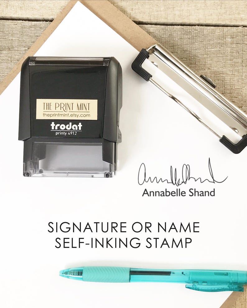 Signature Stamp, Name Self-Inking, Custom Name Stamp, Doctor Stamp Refillable, Personalized Stamper, Nurse Name Self-inking CS-10332 image 1