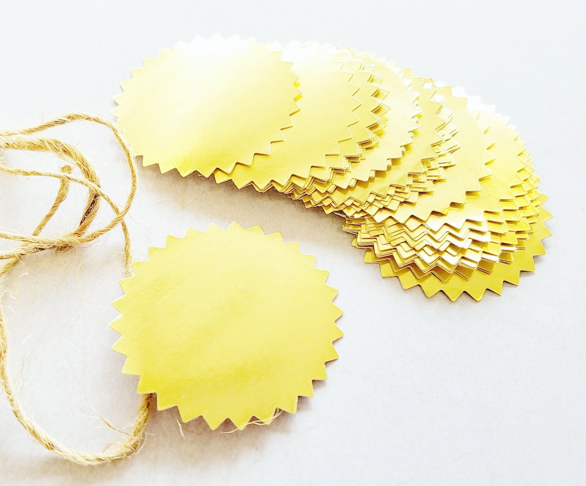 Gold Foil Seals 2 Round Gold Stickers Blank Metallic - Etsy