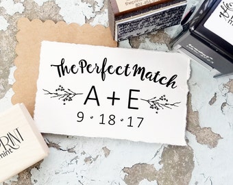 Wedding Matchbox Stamp, The Perfect Match Wedding Favor, Wedding Stamps, Personalized Matches, Winter Wedding CS-10296