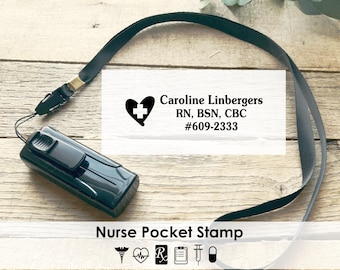 Nurse Stamp, Doctor Stamp, Pocket Stamper, Self-inking Gift for Nurses, Pharm Tech Stamp, Pharmacy Custom Personalized Stamp CS-10441