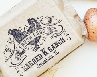 Egg Carton Rubber Stamp, Vintage Chicken Rubber Stamp, Fresh Eggs Stamper, Old-fashioned Egg Carton Labels Stamp, Chicken Stamp CS-10309