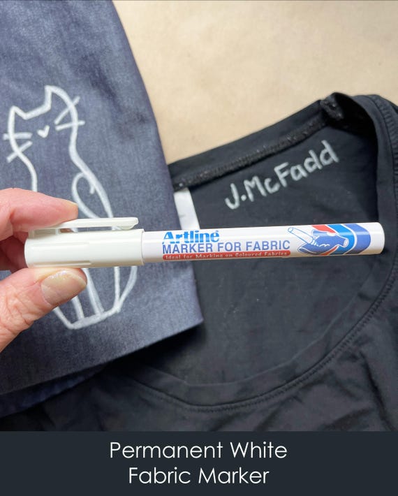 White Fabric Marker, Permanent White Clothing Marker, Artline Japanese Brand, Quick Drying, For Decorating or Labeling Clothes or Textiles