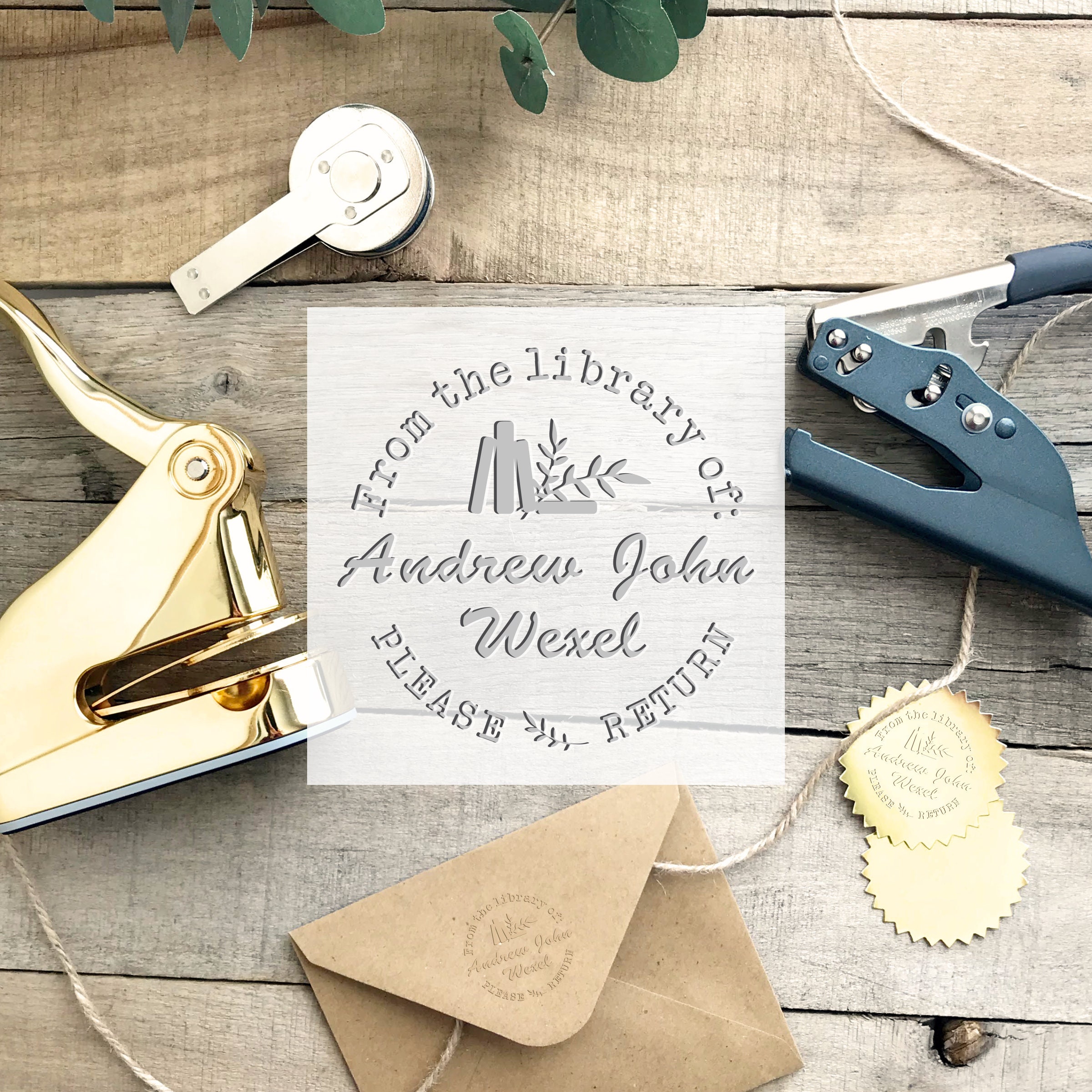 Book Embosser- Custom Embossing Stamp- Library Embosser- Personalized…