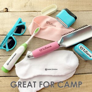 Clothing Stamp with Name, Permanent on Any Surface or Fabric, Personalized Clothing Labels Stamp for Kids and Camp, Self-inking Q41 image 8