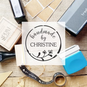 Handmade by Stamp, Made by Stamper for Cards, Custom Made by Rubber Stamp, Hand Made by Tag Stamp, Made With Love Stamp, CS-10397