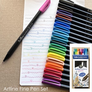 Journaling Stifte, Buntstifte Set, Planerstifte, Bullet Journal Fine Pen Färbung Set, Artline Supreme, Set von 20 Farben, 0,4 mm Spitze