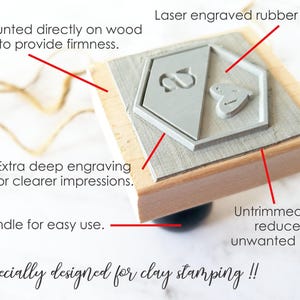 Mini Pottery Stamp: Personalized Initials, Clay Signature Stamp image 3
