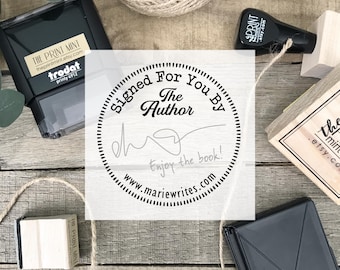 Author Signature Stamp for Booksigning, Custom Writer Self-inking Stamp, Personalized Author Bookplate or Gift, Labels Stamp CS10481