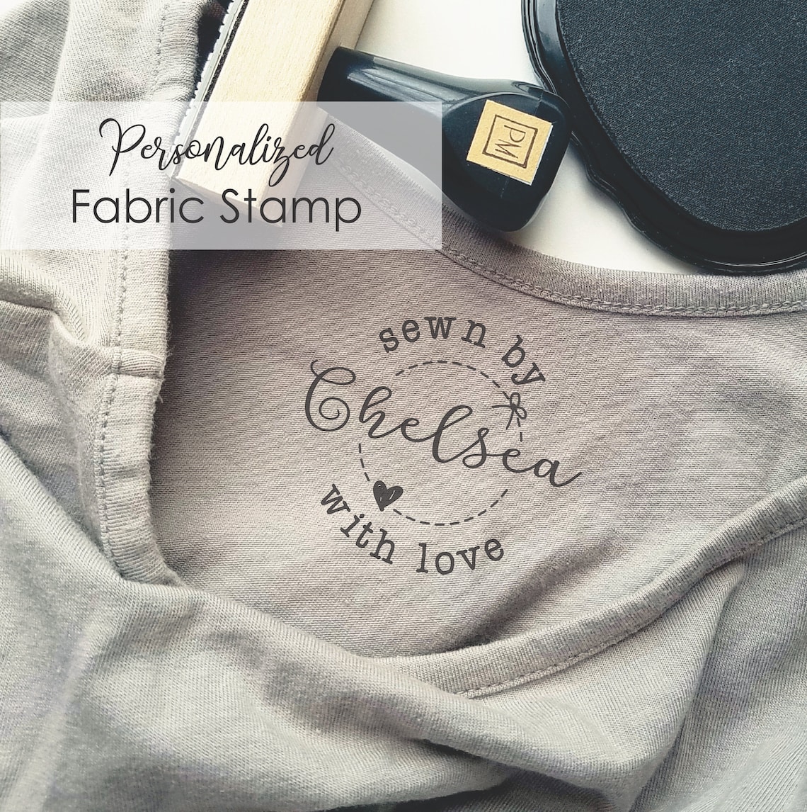 Personalized Fabric Stamp Sewn by Tags Fabric Stamp Etsy