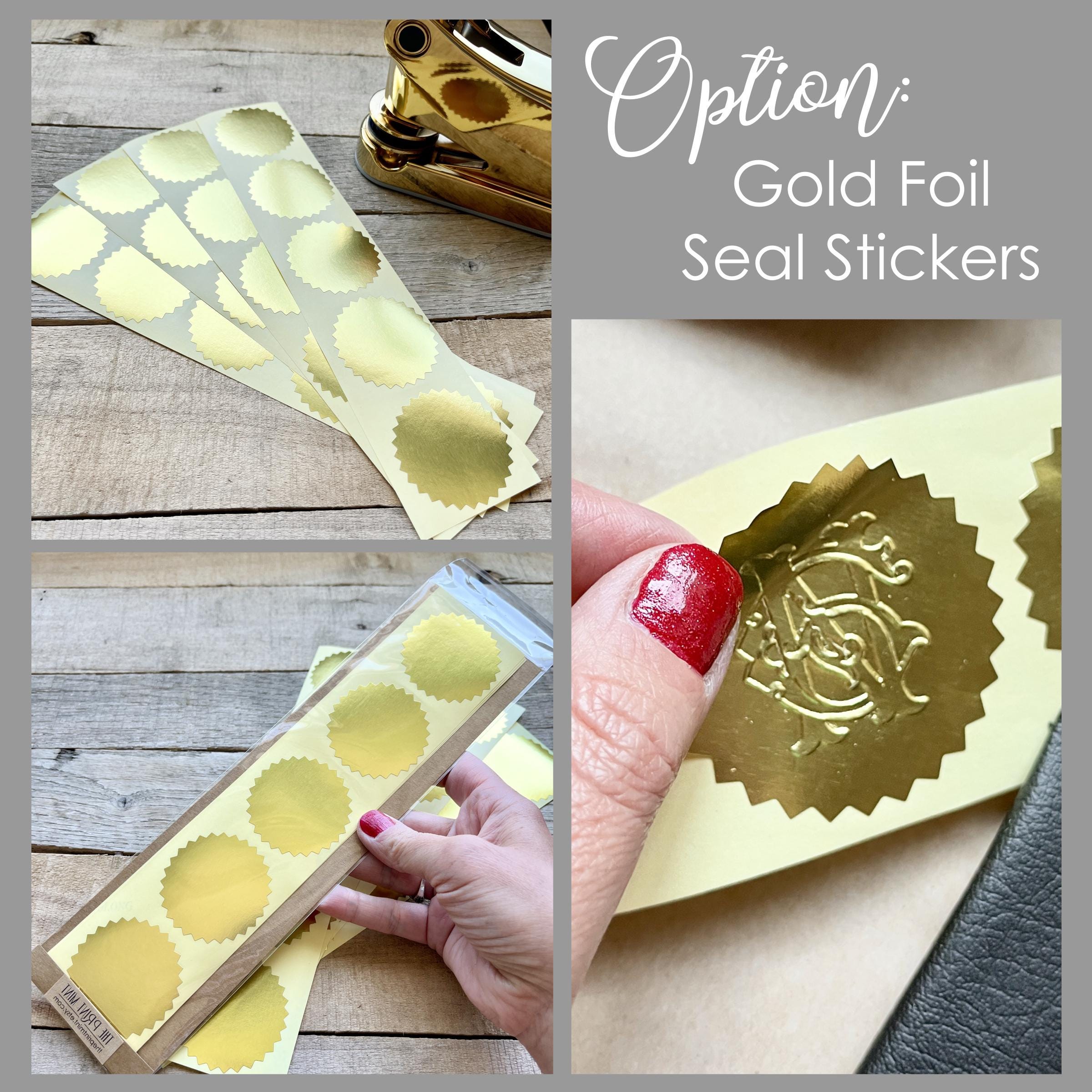 MDLG 100 Stuks Gouden Vintage Embosserzegelstickers – Zelfklevend, Perfect Voor Uitnodigingen, Cadeaubonnen En Zakelijk Gebruik (goud, 45 Mm)