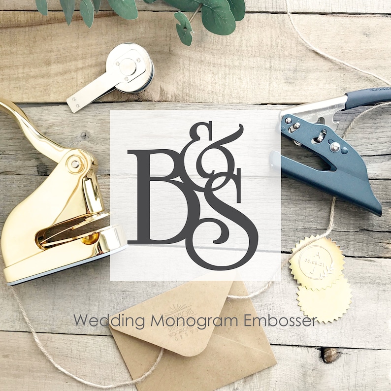 Wedding Embosser Monogram Embosser Stamp Custom Embosser Etsy