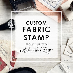 Custom Fabric Stamp of Your Logo or Image, Clothing Stamp Kit, Fabric Stamp Ink for Custom Labels, Personalized Quilt Sewing Labels with Ink