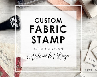 Custom Fabric Stamp of Your Logo or Image, Clothing Stamp Kit, Fabric Stamp Ink for Custom Labels, Personalized Quilt Sewing Labels with Ink
