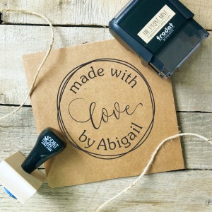 Made by Stamp, Made with love Tag, Handmade by Stamp- Made By Rubber Stamp, Created by Stamp, Self Inking Made By Stamp,   10255