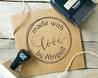 Made by Stamp, Made with love Tag, Handmade by Stamp- Made By Rubber Stamp, Created by Stamp, Self Inking Made By Stamp,   10255