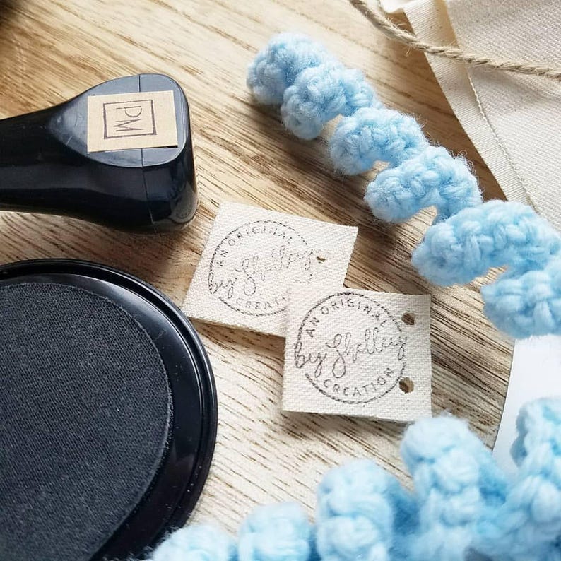 Personalized Fabric Stamp, Sewn By Tags Fabric Stamp, Permanent Fabric Ink or Self-inking, Made By Quilt Sewing Labels Stamp CS-10382s image 8