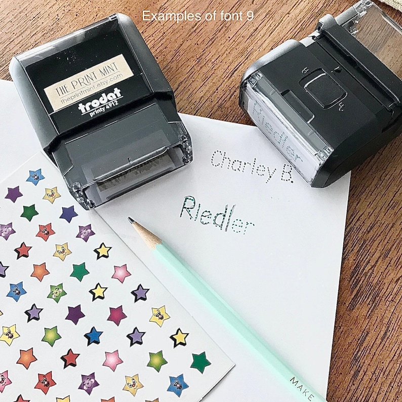 Personalized Kids Name Stamp: Self-Inking Stamper, Traceable Font image 6
