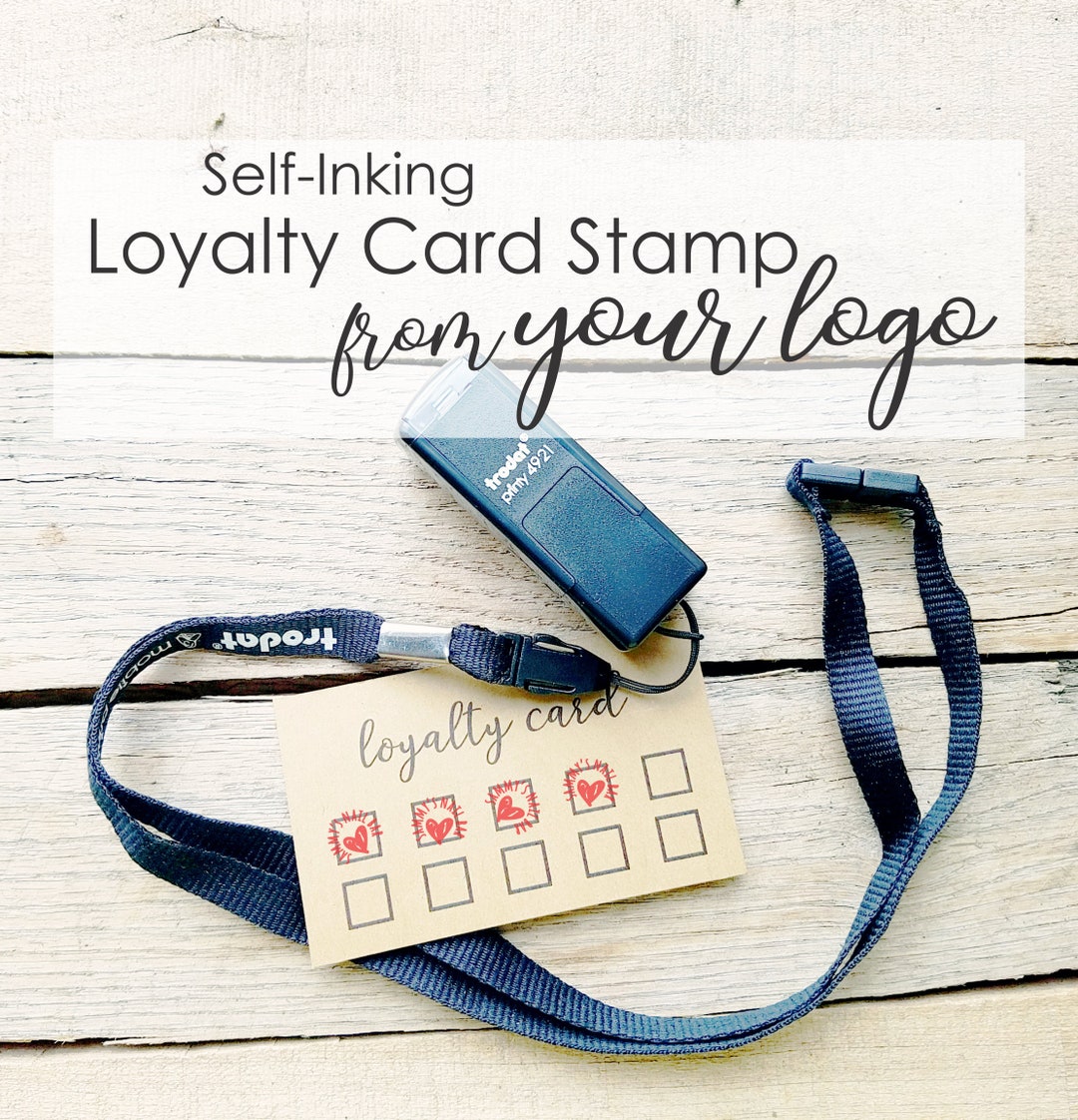 Loyalty Card Selfinking Stamp or Small Custom Logo Selfinking Stamp