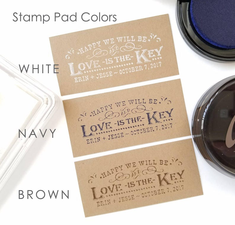 Abridor de botellas con llave Love is The Key Stamp, abridor de botellas con llave de esqueleto autoentintado, sello de goma rústico para recuerdos de boda para etiqueta, CS-10311 imagen 6