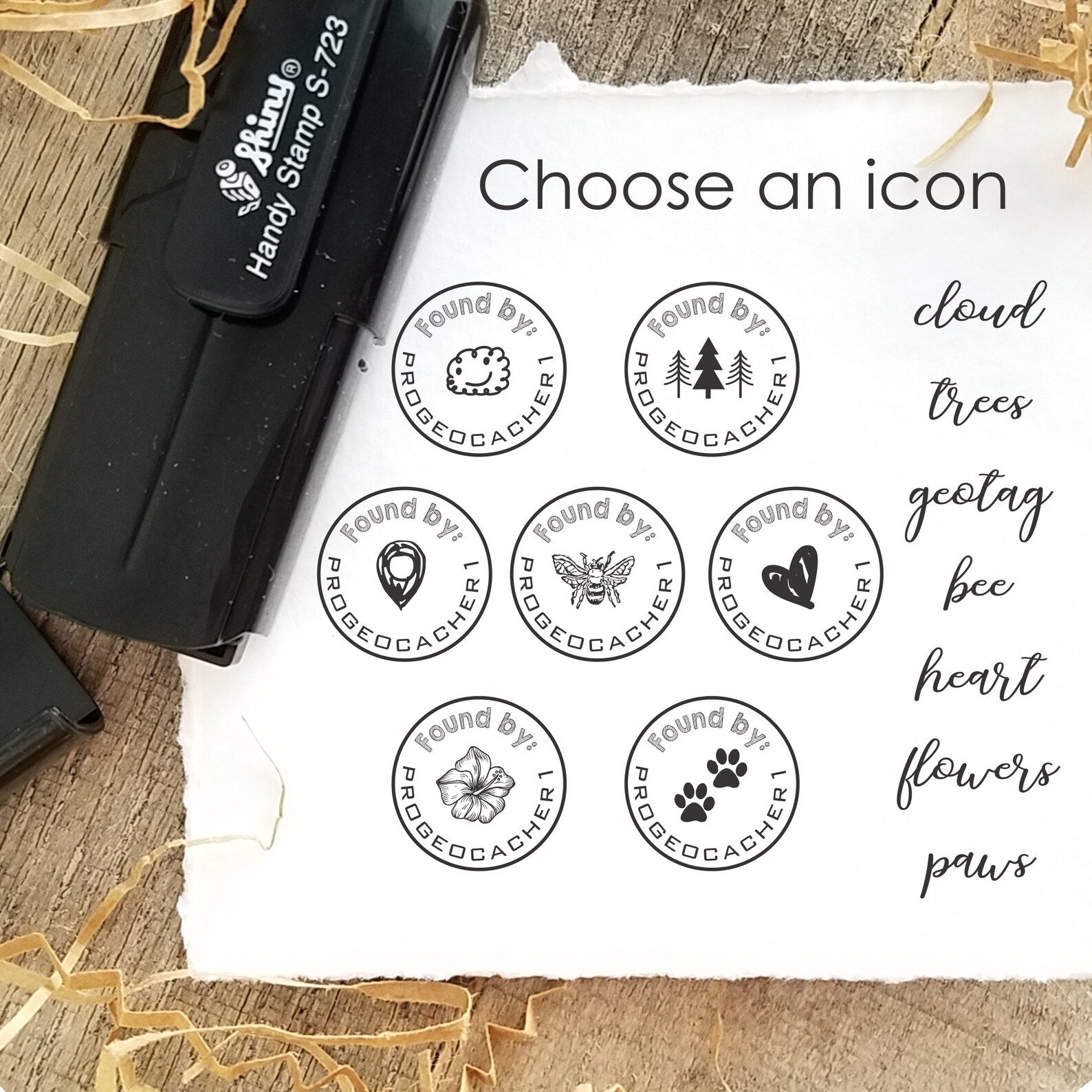 Geocaching Stamp Custom Geocache Stamp SelfInking Pocket Etsy